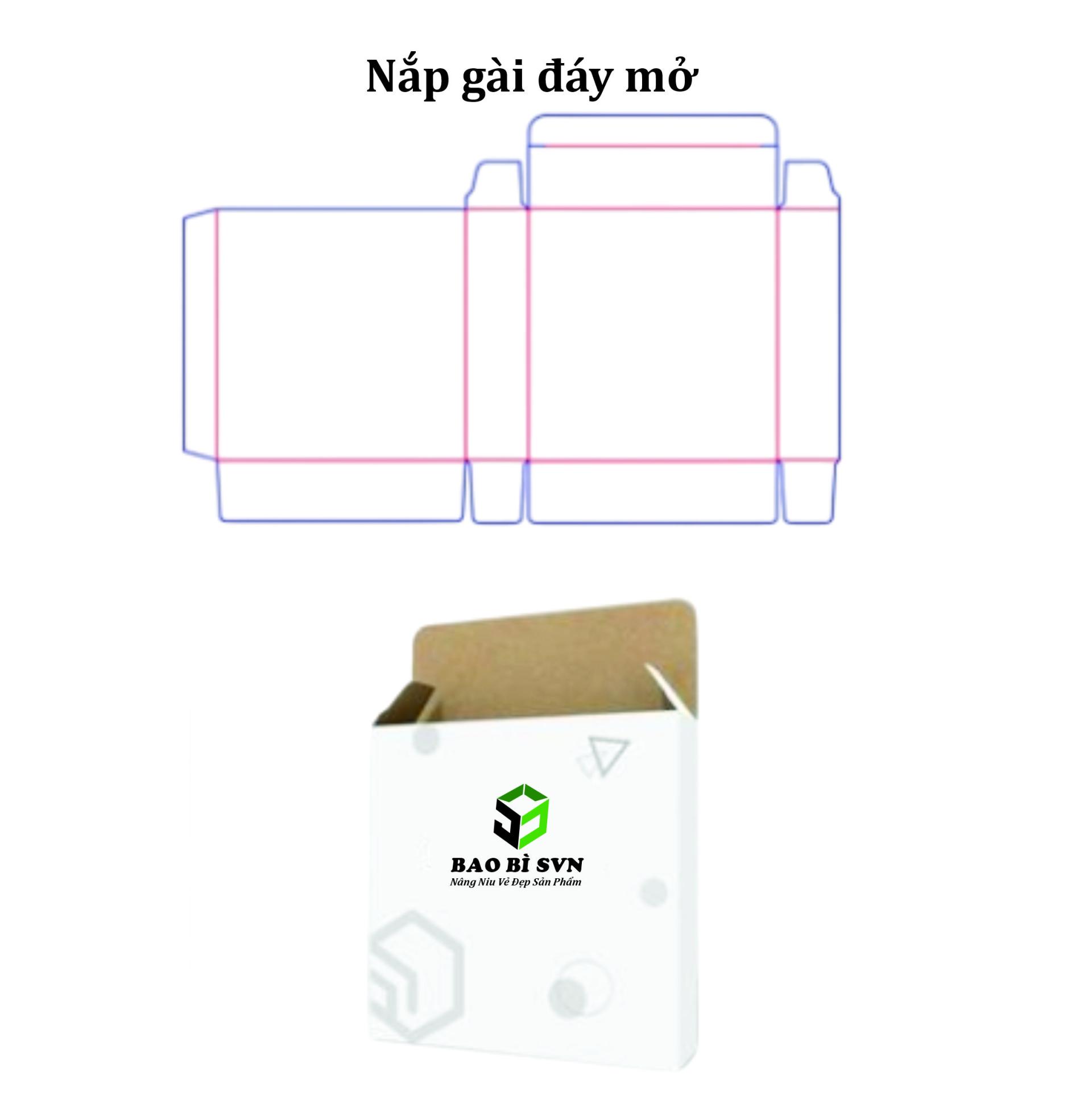 Hộp giấy nắp gài, đáy mở thường – In theo yêu cầu | Bao Bì SVN.
